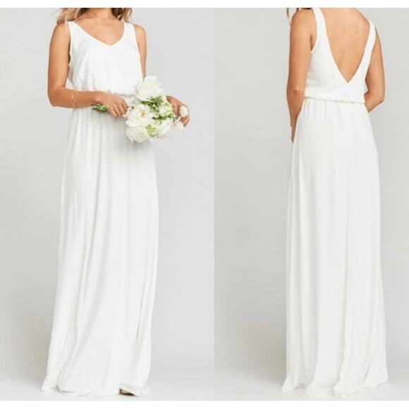 Show Me Your MuMu Dresses & Skirts - NWT Show‎ Me Your Mumu Kendall Maxi Blouson Dress Sz. XS Wedding Cake Chiffon
